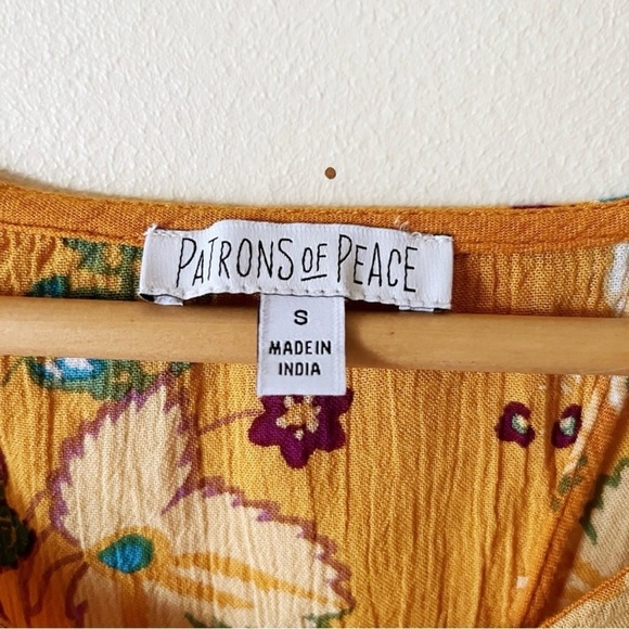 Patrons of Peace Small Bell Sleeve Crop Top Kawaii Western Boho Hippie Festival - Picture 7 of 8